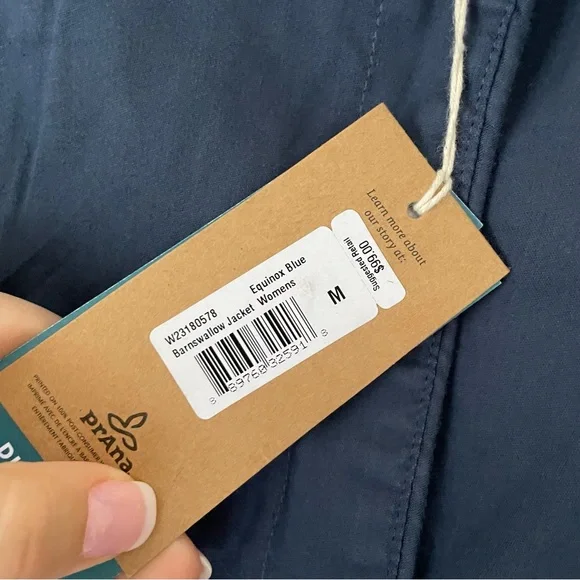 NWT Prana Barnswallow Jacket. Equinox Blue. Medium. - Picture 3 of 3